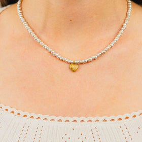 Nugget Yellow Gold Heart Necklace Necklace Pruden and Smith   