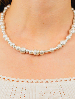 Random Nugget Silver Necklace Necklace Pruden and Smith 3-6mm Nuggets  