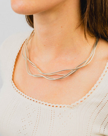 Four Strand Silver Necktorc Necklace Necklace Pruden and Smith   