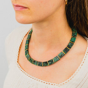 Rough Emerald Collar Necklace Necklace Pruden and Smith   
