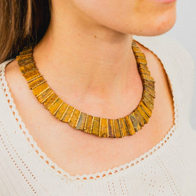 Tiger's Eye Tab Necklace Necklace Pruden and Smith   