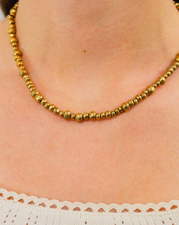 Random Nugget Yellow Gold Necklace Necklace Pruden and Smith   