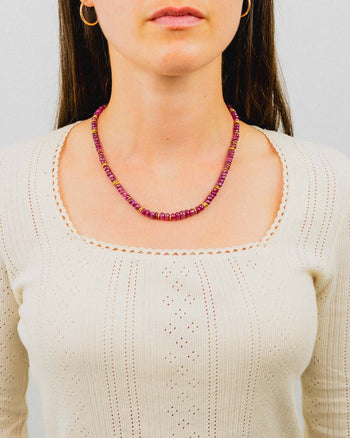 Ruby and Yellow Gold Necklace Necklace Pruden and Smith   
