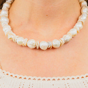 Round Pearl and Keshi Pearl Necklace (Large) Necklace Pruden and Smith   