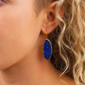 Large Marquise Lapis Lazuli Earrings Earring Pruden and Smith   