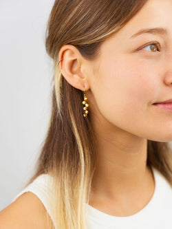 Nugget Yellow Gold Multi Diamond Drop Earrings Earring Pruden and Smith   