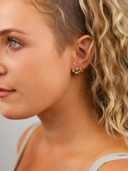 Nugget Yellow Gold Multi Diamond Stud Earrings Earring Pruden and Smith   