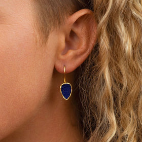Lapis Lazuli Drop Earrings (15mm) Earring Pruden and Smith   