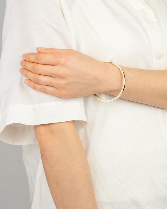 Solid Gold Birthstone Bangle Square Hammered Pruden and Smith