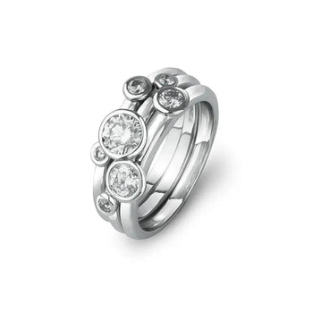Classic Diamond Stacking Rings Set (1ct) Ring Pruden and Smith Platinum  