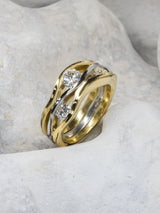 Diamond Mixed Metal Organic Ring with Stone Background