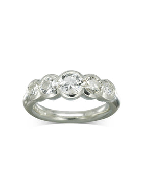 Five Round Brilliant Cut Diamond Eternity Ring Ring Pruden and Smith   