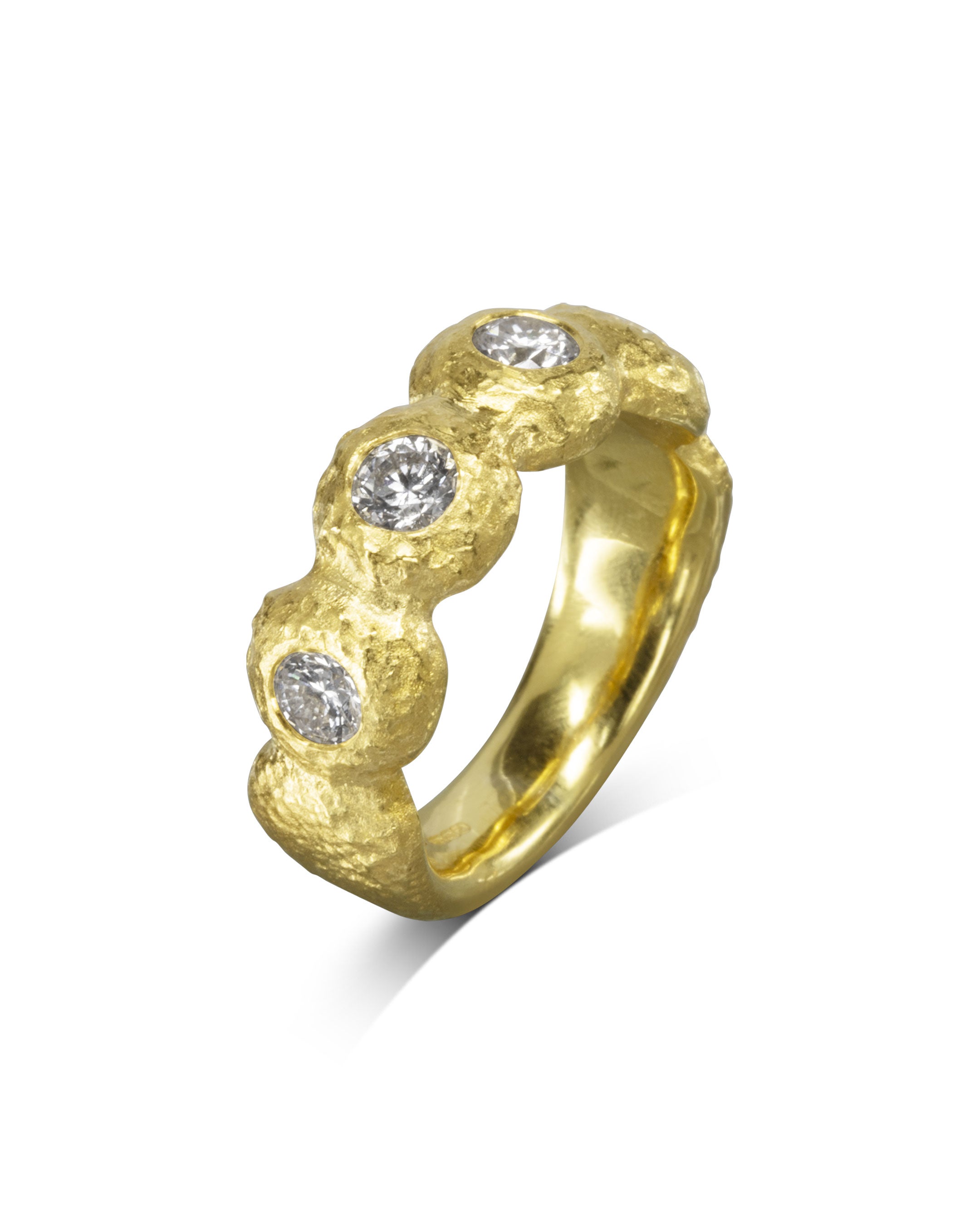 Nugget Four Diamond Gold Unusual Ring Ring Pruden and Smith