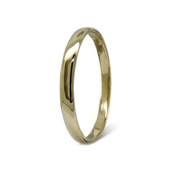 Polished Solid 9ct Gold Oval Bangle (8mm) Bangle Pruden and Smith Small (60mmID) 9ct Yellow Gold 