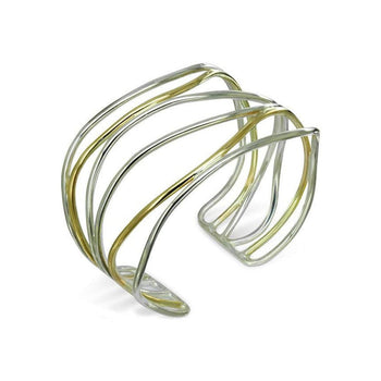 Six Strand Gold and Silver Cuff Bangle Bangle Pruden and Smith   