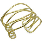 Gold Rough Hammered Six Strand Cuff Bangle Bangle Pruden and Smith 9ct Yellow Gold  