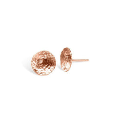 Hammered Round Gold Bead Stud Earrings Earring Pruden and Smith 9ct Rose Gold  