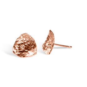 Hammered Trillion Gold Bead Stud Earrings Earring Pruden and Smith 12mm 9ct Rose Gold 