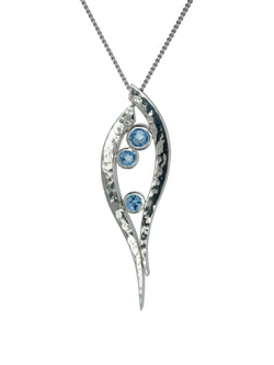 Hammered Blue Topaz Pendant Pendant Pruden and Smith   