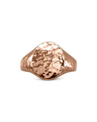 Hammered Rose Gold Signet Ring Ring Pruden and Smith   
