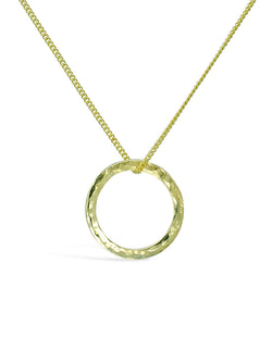 Hammered Solid 9ct Gold Ring Pendant Pendant Pruden and Smith   