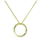 Hammered Solid 9ct Gold Ring Pendant Pendant Pruden and Smith   