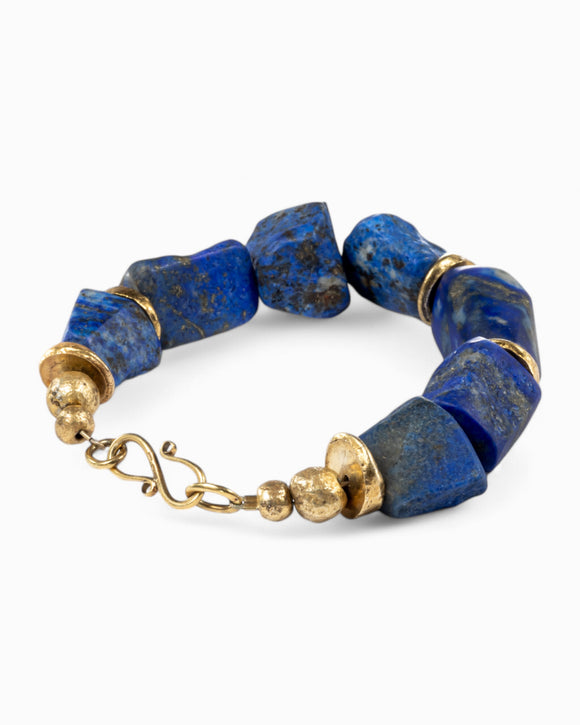 Lapis Lazuli Gold Nugget Bracelet Bracelet Pruden and Smith