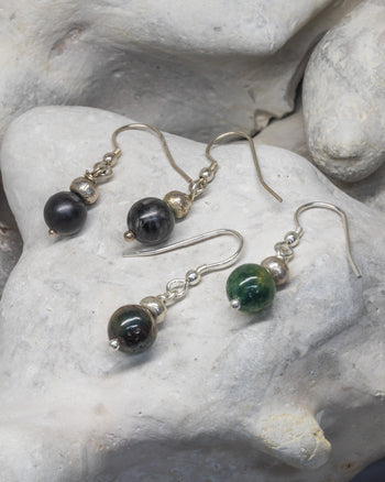 Gemstone Silver Nugget Earrings 8mm Earstuds Pruden and Smith   