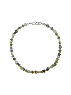 Labradorite Silver and Gold Nugget Necklace Necklace Pruden and Smith   
