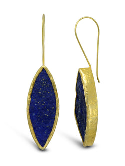 Lapis Lazuli Marquise Drop Earrings (40mm) Earring Pruden and Smith   