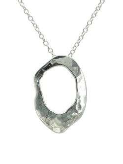 Pebble Solid Silver Diamond Pendant Pendant Pruden and Smith   