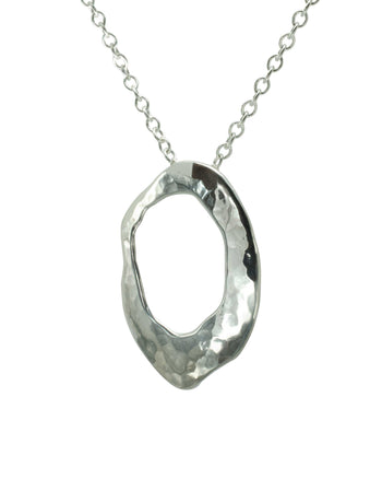 Pebble Solid Silver Diamond Pendant Pendant Pruden and Smith   