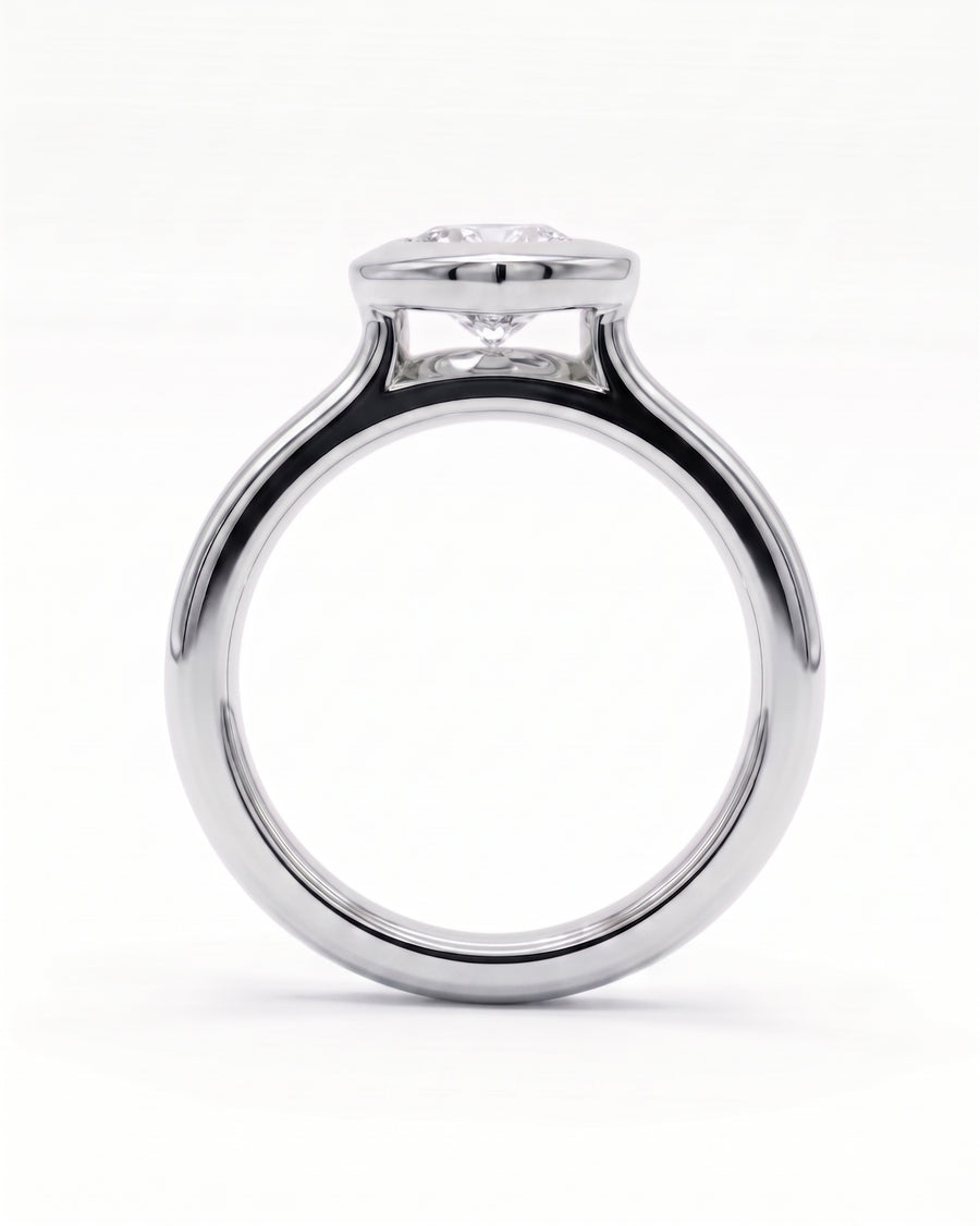 Marquise Cut Bezel Cathedral Engagement Ring