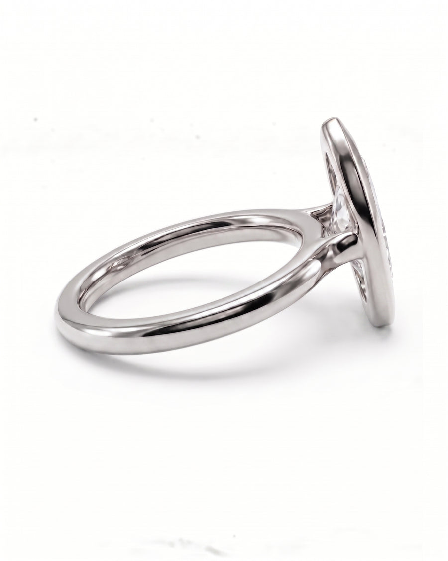 Marquise Cut Bezel Cathedral Engagement Ring