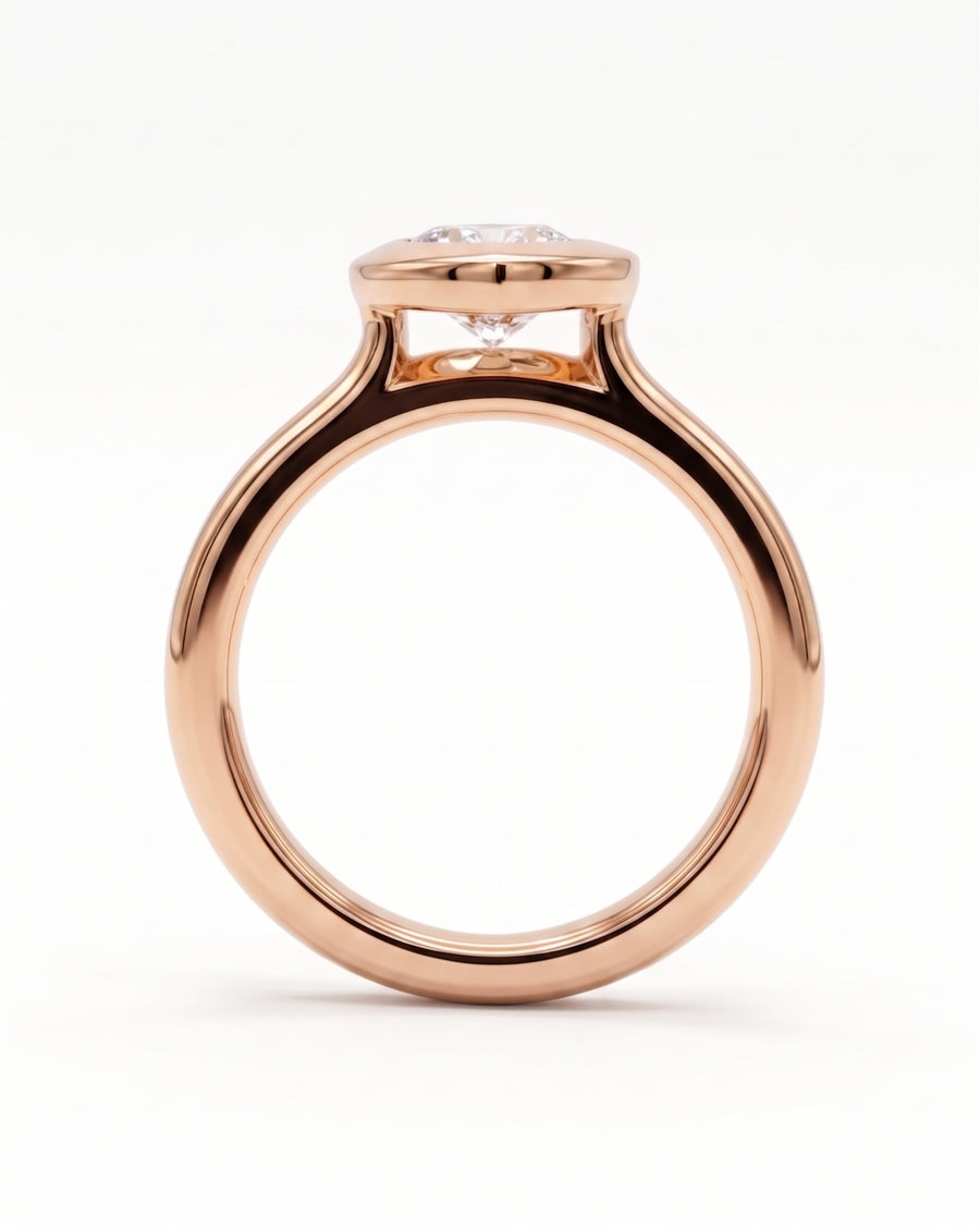 Marquise Cut Bezel Cathedral Engagement Ring