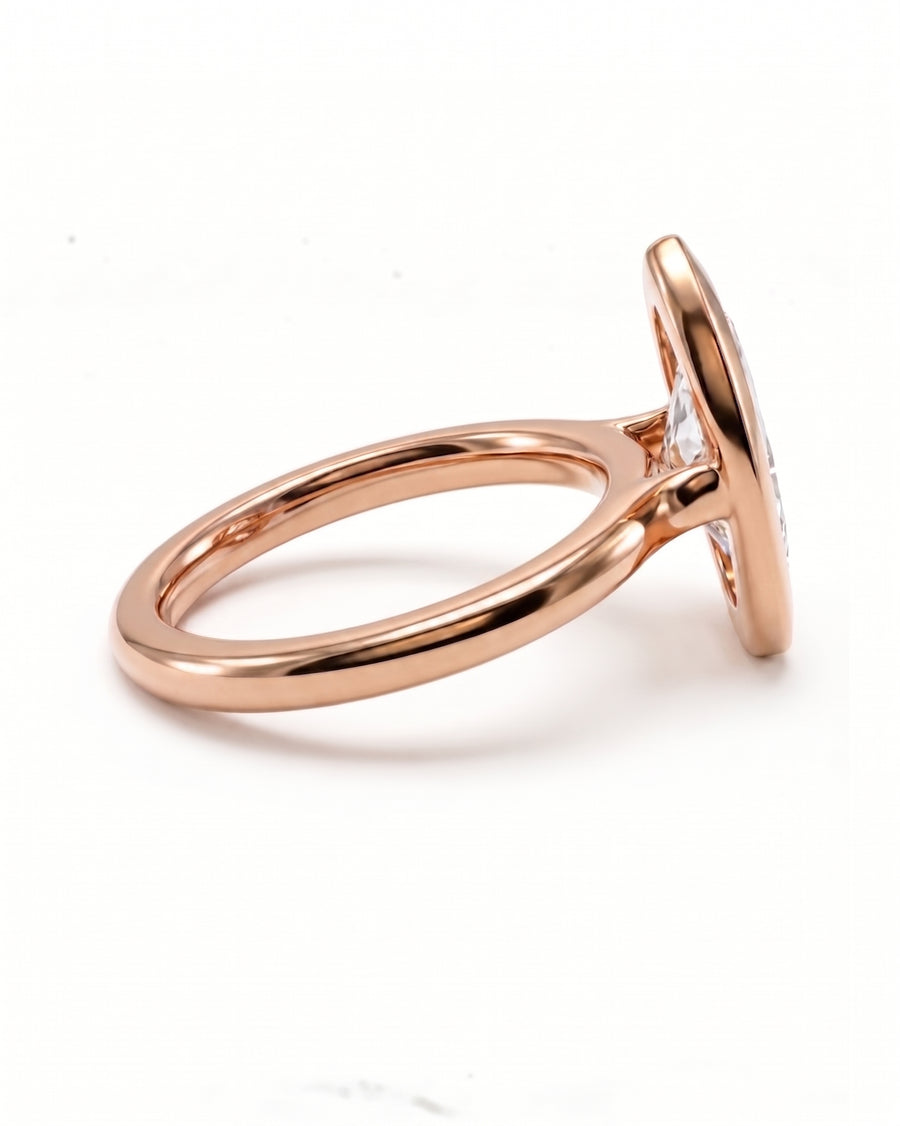 Marquise Cut Bezel Cathedral Engagement Ring