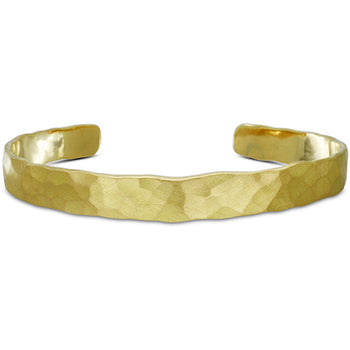 Hammered Matte Solid 9ct Gold Bangle Bangle Pruden and Smith   