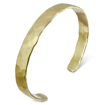 Hammered Matte Solid 9ct Gold Bangle Bangle Pruden and Smith 9ct Yellow Gold  