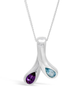 Moi et Toi Blue Topaz and Amethyst Pendant Pendant Pruden and Smith   