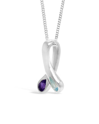 Moi et Toi Blue Topaz and Amethyst Pendant Pendant Pruden and Smith   