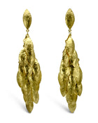Multi Leaf Long Vermeil Gold Dangly Earrings Earring Pruden and Smith   
