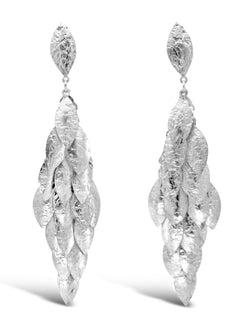 Multi Leaf Silver Dangly Earrings Earring Pruden and Smith   