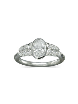 Bespoke Paisley Oval Diamond Engagement Ring Ring Pruden and Smith   