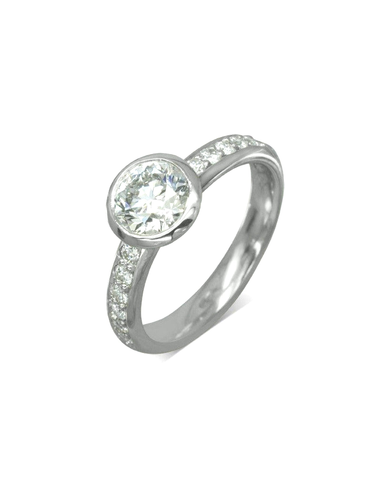 Pavé Rub Over Diamond Engagement Ring Ring Pruden and Smith
