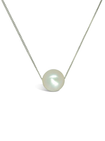 Pearl and 9ct White Gold Gold Chain Pendant Pendant Pruden and Smith   