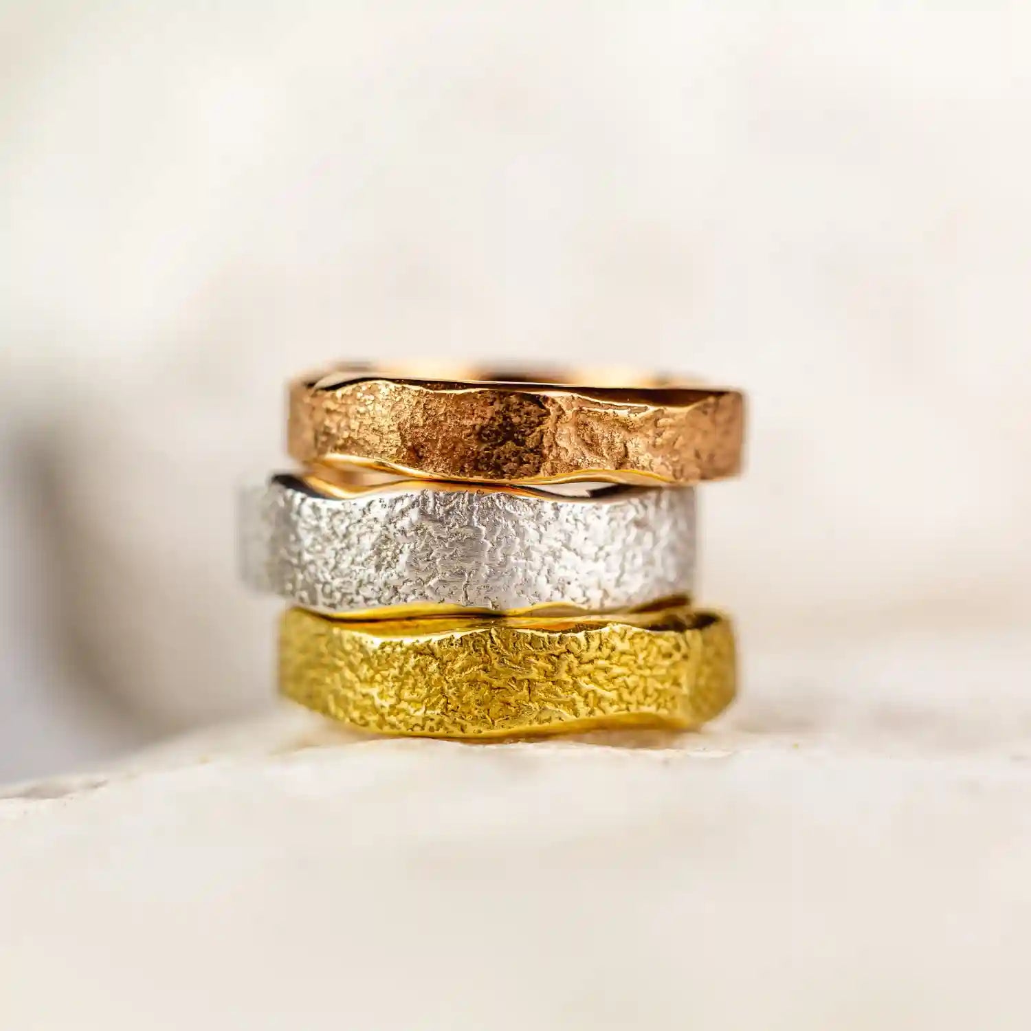 three wedding rings