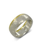 Hammered Two Tone Gold Wedding Band Ring Pruden and Smith   