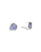 Tanzanite Rough Chunk Silver Earstuds Earstuds Pruden and Smith   