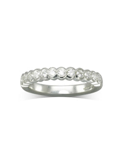 Dainty Scalloped Edge Diamond Half Eternity Ring Ring Pruden and Smith   