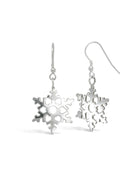 Christmas Snowflake Silver Drop Earrings Pendant Pruden and Smith   